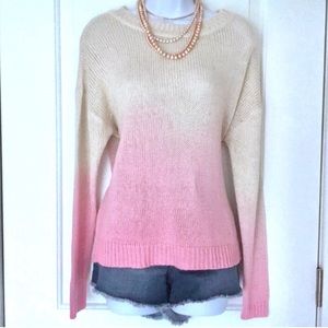 MINKPINK pink and cream ombré knit sweater Size S